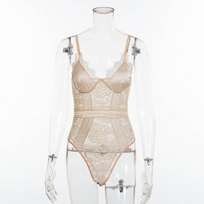 Γυναικείο κορμάκι δαντέλα 2019 Μόδα σέξι κορμάκι Κομψό Hallow Out Μαύρο κορμάκι Teddy Romper Ολόσωμη φόρμα Streetwear Κομψό πάρτι