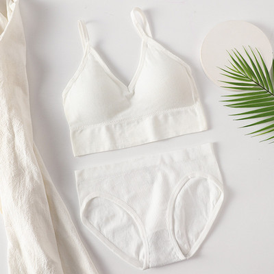 Σετ γυναικεία σουτιέν εσώρουχα σέξι G-string Push Up σουτιέν Crop Top χωρίς ραφές Fitness Active σουτιέν Top Thongs Γυναικεία εσώρουχα