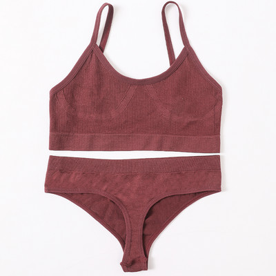 Σετ γυναικεία σουτιέν εσώρουχα σέξι G-string Push Up σουτιέν Crop Top χωρίς ραφές Fitness Active σουτιέν Top Thongs Γυναικεία εσώρουχα