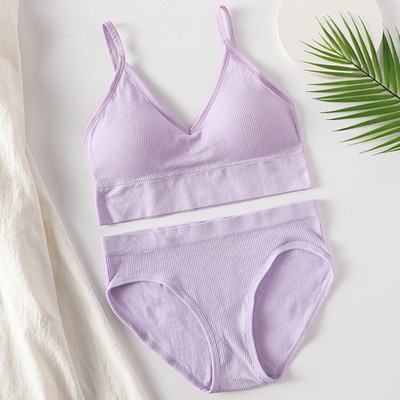 Σετ γυναικεία σουτιέν εσώρουχα σέξι G-string Push Up σουτιέν Crop Top χωρίς ραφές Fitness Active σουτιέν Top Thongs Γυναικεία εσώρουχα