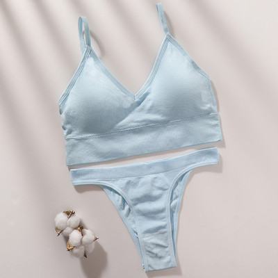 Σετ γυναικεία σουτιέν εσώρουχα σέξι G-string Push Up σουτιέν Crop Top χωρίς ραφές Fitness Active σουτιέν Top Thongs Γυναικεία εσώρουχα