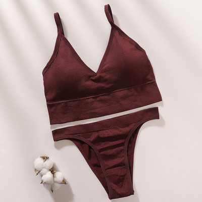 Σετ γυναικεία σουτιέν εσώρουχα σέξι G-string Push Up σουτιέν Crop Top χωρίς ραφές Fitness Active σουτιέν Top Thongs Γυναικεία εσώρουχα