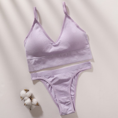 Σετ γυναικεία σουτιέν εσώρουχα σέξι G-string Push Up σουτιέν Crop Top χωρίς ραφές Fitness Active σουτιέν Top Thongs Γυναικεία εσώρουχα