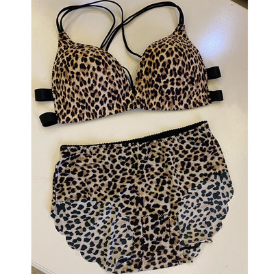 Ženski komplet grudnjaka s cvjetnim printom Donje rublje Seksi Push Up donje rublje Ljepota Bežični prsluk Ženska prednja kopča Bešavni leopard grudnjak