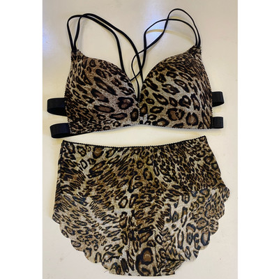 Ženski komplet grudnjaka s cvjetnim printom Donje rublje Seksi Push Up donje rublje Ljepota Bežični prsluk Ženska prednja kopča Bešavni leopard grudnjak