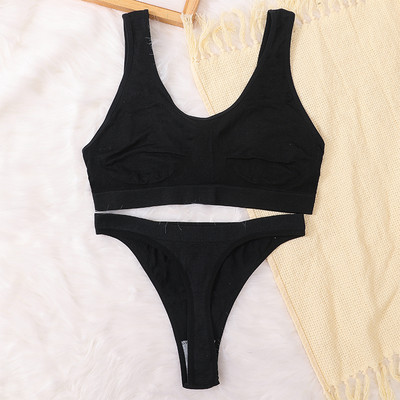 Naiste õmblusteta rinnahoidjakomplekt Seksikad stringid madala vöökohaga aluspüksid Traadita rinnahoidja Bralette naistepesu Rinnahoidja soonik tops Naiste aluspesu komplekt