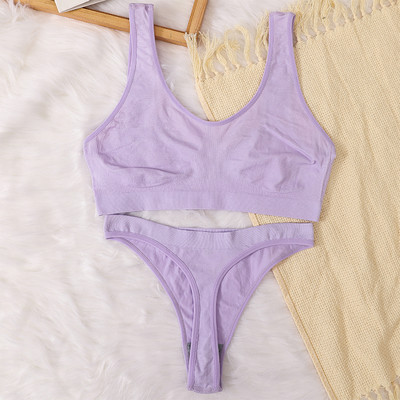 Naiste õmblusteta rinnahoidjakomplekt Seksikad stringid madala vöökohaga aluspüksid Traadita rinnahoidja Bralette naistepesu Rinnahoidja soonik tops Naiste aluspesu komplekt