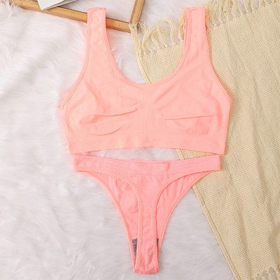 Naiste õmblusteta rinnahoidjakomplekt Seksikad stringid madala vöökohaga aluspüksid Traadita rinnahoidja Bralette naistepesu Rinnahoidja soonik tops Naiste aluspesu komplekt