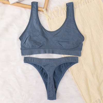 Naiste õmblusteta rinnahoidjakomplekt Seksikad stringid madala vöökohaga aluspüksid Traadita rinnahoidja Bralette naistepesu Rinnahoidja soonik tops Naiste aluspesu komplekt