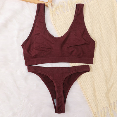 Naiste õmblusteta rinnahoidjakomplekt Seksikad stringid madala vöökohaga aluspüksid Traadita rinnahoidja Bralette naistepesu Rinnahoidja soonik tops Naiste aluspesu komplekt