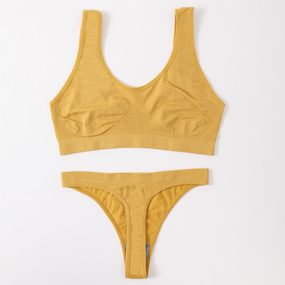 Naiste õmblusteta rinnahoidjakomplekt Seksikad stringid madala vöökohaga aluspüksid Traadita rinnahoidja Bralette naistepesu Rinnahoidja soonik tops Naiste aluspesu komplekt