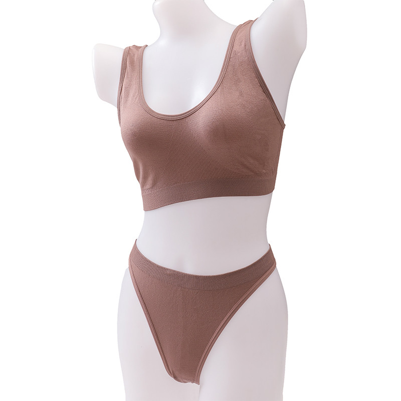 Naiste õmblusteta rinnahoidjakomplekt Seksikad stringid madala vöökohaga aluspüksid Traadita rinnahoidja Bralette naistepesu Rinnahoidja soonik tops Naiste aluspesu komplekt