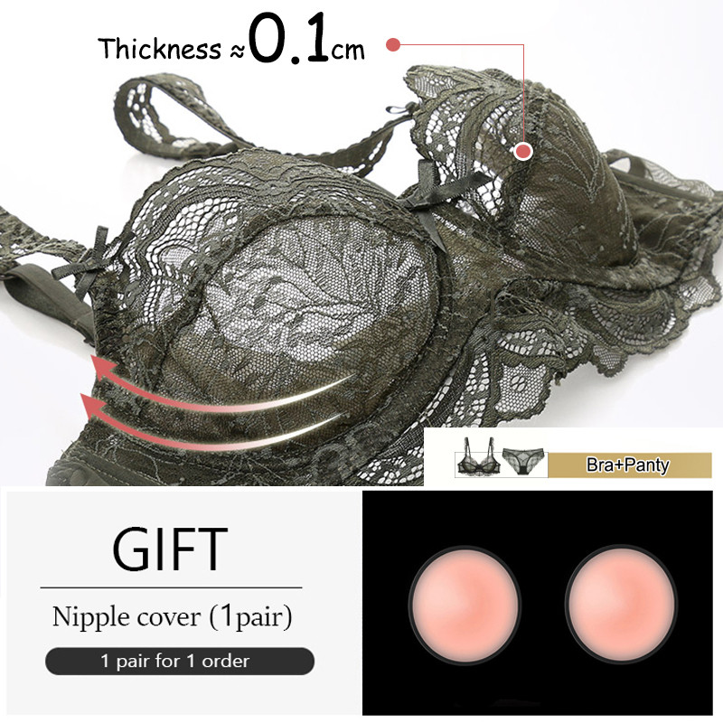 Sutien și chiloți din dantelă florală albă Lenjerie sexy transparentă Plus Size DE Sutiene push-up cu sârmă, lenjerie de corp de broderie, set de femei