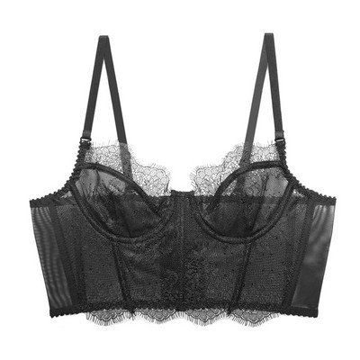 Arherigele Lenjerie sexy pentru femei Set de lenjerie intima Sutien din dantelă cu broderie Set de lenjerie pentru femei Push Up Thin Bralette Sutien în V adânc