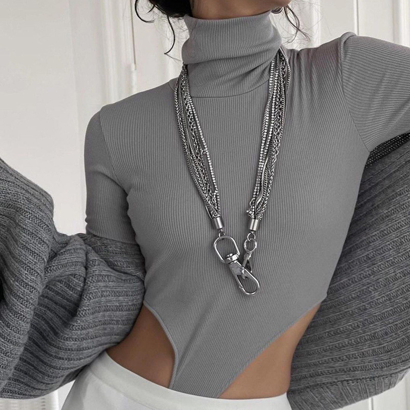 Body sexy skinny cu nervuri pentru femei, de culoare solidă, cu mâneci lungi, scobit, slim fit, bodycon, haine de primăvară toamnă