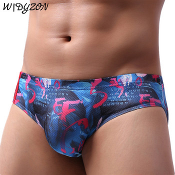 WIDYZON Print Секси бельо за мъже Jockstrap Mesh Дишащи мъжки бикини слипове мъжко бельо Cuecas U Pouch Мъжки гащи