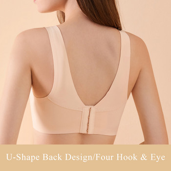 Плюс размер Секси дълбоки V-образни дамски сутиени Push Up Bralette Безшевен сутиен Без кабели Дамско удобно бельо Сутиен Бельо