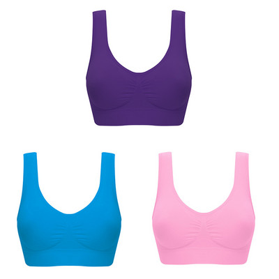 3 kom/lot Ženski bešavni grudnjak bez podloge Grudnjak Yoga Sportski grudnjaci Prsluk Aktivni grudnjak Push Up donje rublje veće veličine Bralette Top za vježbanje