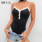 Seksi body femme coton ženski bodi seksi metalni lanac Sling kombinezon za tijelo 2019 catsuit teddy ljetni tanki kombinezon