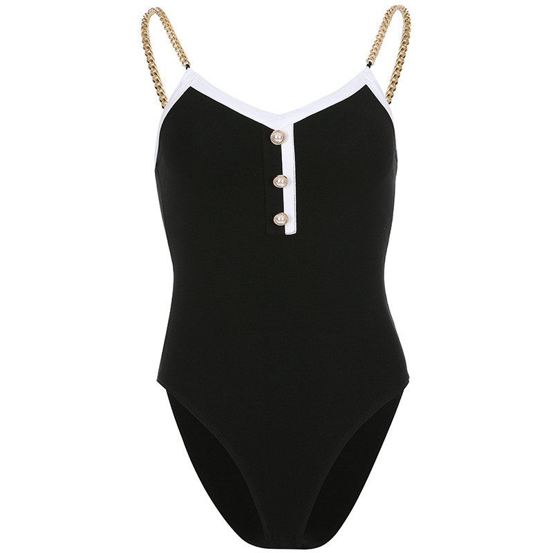 Seksi body femme coton ženski bodi seksi metalni lanac Sling kombinezon za tijelo 2019 catsuit teddy ljetni tanki kombinezon
