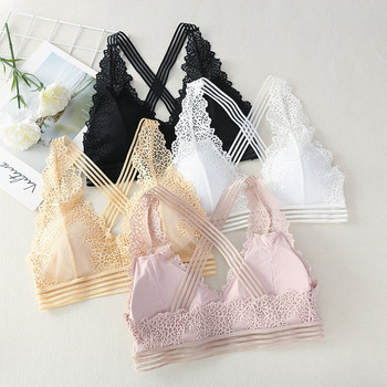 Секси корсет сутиен Cross Beauty Back Bralette Бельо Lace Triangle Intimates Бельо Top Soutien Gorge нижнее белье женское