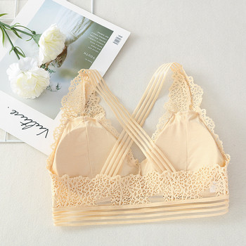 Секси корсет сутиен Cross Beauty Back Bralette Бельо Lace Triangle Intimates Бельо Top Soutien Gorge нижнее белье женское