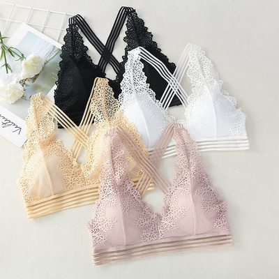Seksi korzet Grudnjak Cross Beauty Back Bralette Donje rublje Čipka Trokut Donje rublje Top Soutien Gorge nižnee belʹe ženskoe