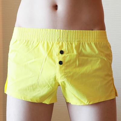 Meeste elastsed puuvillased noolepüksid magamisriided meeste lühikesed püksid, puhas värvi läbipaistev meeste vabaaja pidžaamapüksid püksid