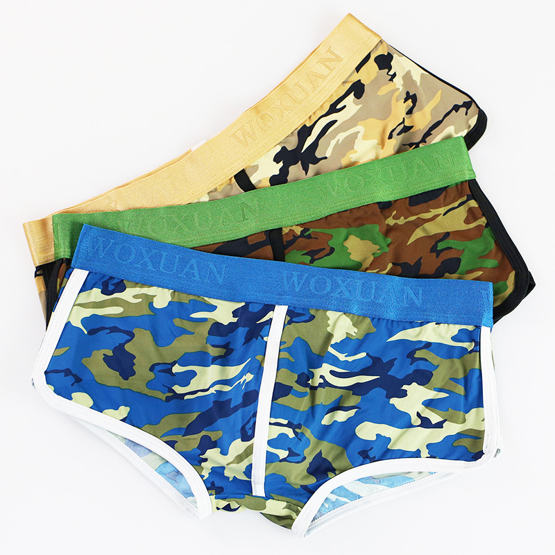 Meeste Aluspesu Bokserid Seksikad meeste aluspesu Bokserid Aluspüksid Pesu Kamuflaaž Aluspüksid Aluspesu Bikiini Aluspüksid