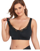 Ženski grudnjak za punu figuru, glatki grudnjak s prednjim kopčanjem, bez žica, grudnjak za potporu leđa