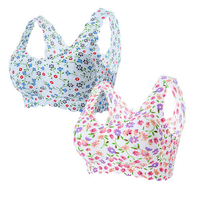 2022. Novi modni ženski seksi grudnjak velike veličine s printom bez mrlja s ledeno svilenim cvjetnim grudnjakom Donje rublje Ženski bodi Donje rublje BH