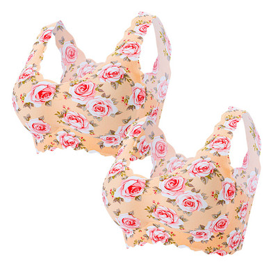 2022. Novi modni ženski seksi grudnjak velike veličine s printom bez mrlja s ledeno svilenim cvjetnim grudnjakom Donje rublje Ženski bodi Donje rublje BH