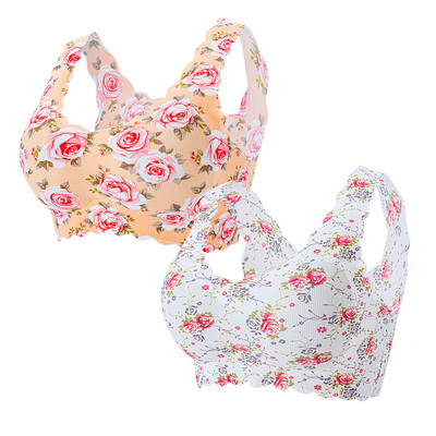 2022. Novi modni ženski seksi grudnjak velike veličine s printom bez mrlja s ledeno svilenim cvjetnim grudnjakom Donje rublje Ženski bodi Donje rublje BH