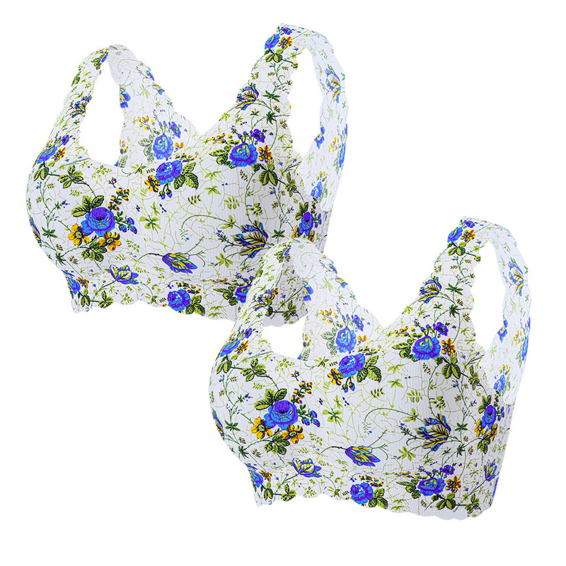 2022. Novi modni ženski seksi grudnjak velike veličine s printom bez mrlja s ledeno svilenim cvjetnim grudnjakom Donje rublje Ženski bodi Donje rublje BH