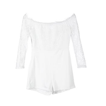 Καλοκαίρι 2018 Νέα λευκή δαντελένια ολόσωμη φόρμα Γυναικείες Σέξι Γυναικείες Κομψό playsuit Off Shoulder Ολόσωμη φόρμα μακρυμάνικη γυναικεία φόρμα