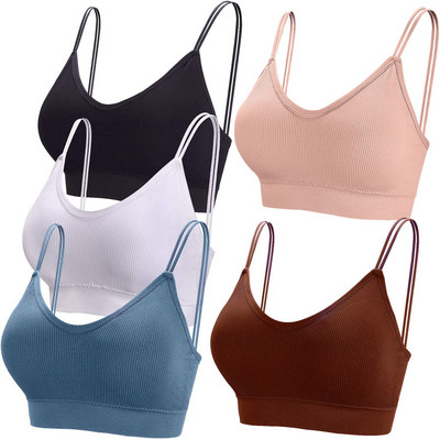 Γυναικείο σουτιέν γιόγκα 5 τμχ Γιλέκο Running Gym Fitness Επενδυμένο σέξι ενεργό σουτιέν Αθλητικό σουτιέν που αναπνέει χωρίς σύρματα
