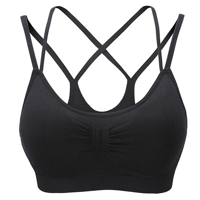Αθλητικό σουτιέν Γυναικείο χωρίς ραφές διπλό σταυρωτό λουράκια γυμναστικής Τζόκινγκ Crop Top Γυναικεία μπλουζάκια Yoga Fitness Αθλητικά σουτιέν για γυναίκες Sutian Feminino