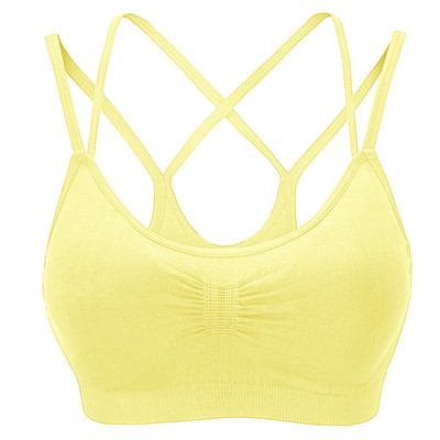 Αθλητικό σουτιέν Γυναικείο χωρίς ραφές διπλό σταυρωτό λουράκια γυμναστικής Τζόκινγκ Crop Top Γυναικεία μπλουζάκια Yoga Fitness Αθλητικά σουτιέν για γυναίκες Sutian Feminino