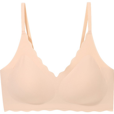 Σουτιέν με επένδυση One Piece χωρίς ραφή Εσώρουχα Χωρίς Ατσάλινο Δαχτυλίδι Σταυρός Όμορφη Πλάτη Δωρεάν Κύπελλο Ασύρματο Κυματιστό Edge Κουτί δώρου