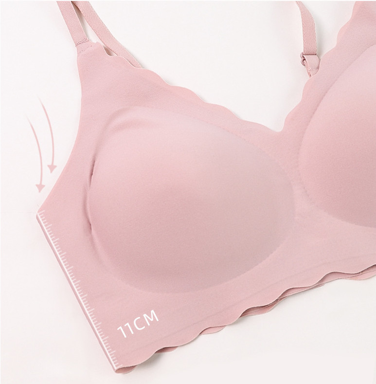 Σουτιέν με επένδυση One Piece χωρίς ραφή Εσώρουχα Χωρίς Ατσάλινο Δαχτυλίδι Σταυρός Όμορφη Πλάτη Δωρεάν Κύπελλο Ασύρματο Κυματιστό Edge Κουτί δώρου