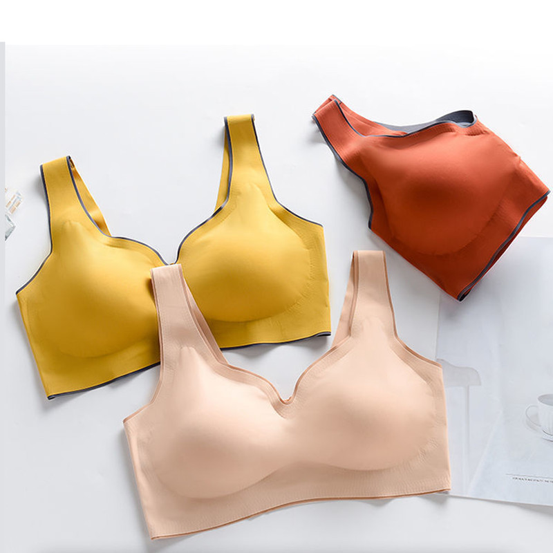 Bralette fără cusături Sutien activ pentru femei Latex Push Up Femei M-XXL Maiuri de mărime mare Se adună Sutien căptușit rezistent la șocuri Lenjerie de corp