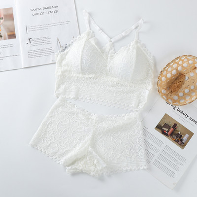 Seturi de sutien din dantelă pentru femei Lenjerie de corp fără sudură Vestă fără spate Chiloți sexy Lenjerie Bralette căptușite Slip ultrasubțiri Slip pentru femei Nou