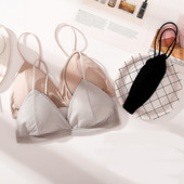 Γαλλικά 5 χρώματα τρίγωνο cup brallette Ασύρματο σουτιέν σέξι πίσω εσώρουχα γυναικεία νήμα ice συρμάτινο σουτιέν εσώρουχα