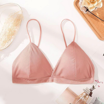 Γαλλικά 5 χρώματα τρίγωνο cup brallette Ασύρματο σουτιέν σέξι πίσω εσώρουχα γυναικεία νήμα ice συρμάτινο σουτιέν εσώρουχα