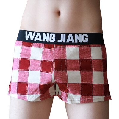 Boxeri clasici în carouri pentru bărbați, lejer, respirabil, lenjerie de corp pentru bărbați Trunchi Homme Arrow Chiloți Boxer cu centură elastică