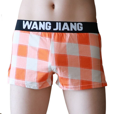 Boxeri clasici în carouri pentru bărbați, lejer, respirabil, lenjerie de corp pentru bărbați Trunchi Homme Arrow Chiloți Boxer cu centură elastică
