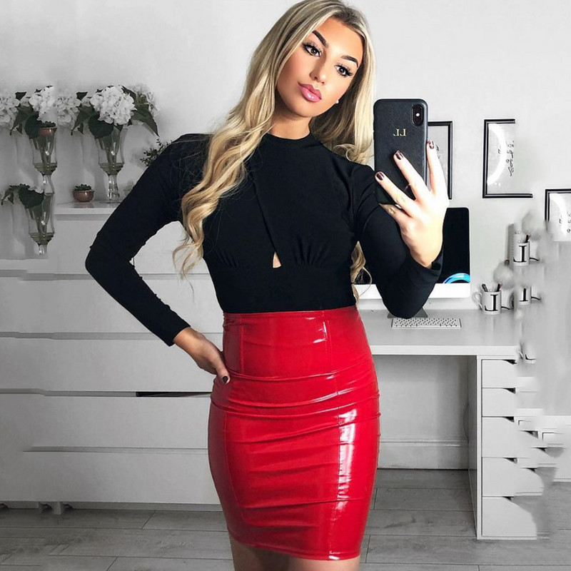 Body cu mânecă lungă, cu gât rotund, talie înaltă, fără spate, subțire, scurte, casual, la modă 2020