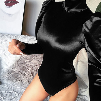 2020 Γυναικεία Νέα Μόδα Serxy Slim με ψηλό λαιμό μακρυμάνικο σέξι κορμάκια Φθινοπωρινά Casual Club Party Μονόχρωμα Skinny Jumpsuits