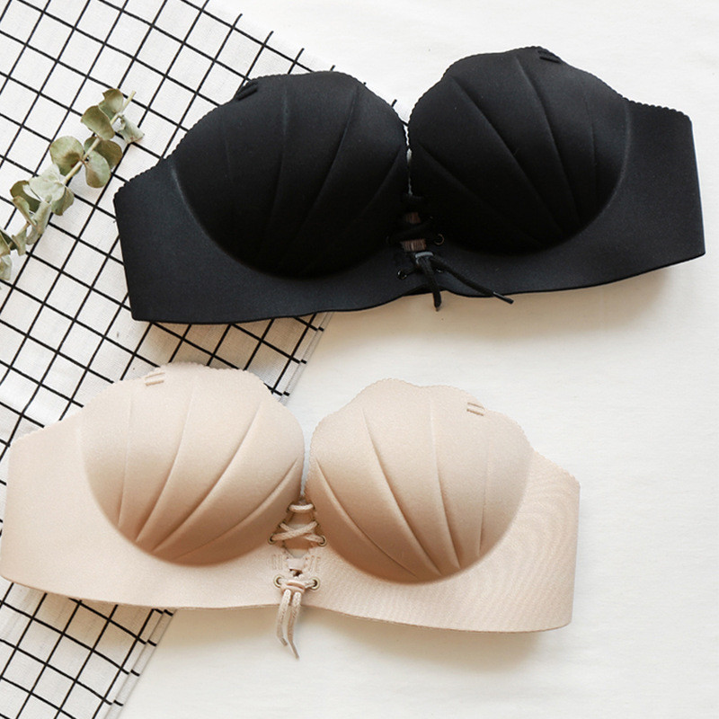 Fatimu Sexy One Piece õmblusteta rinnahoidja Mugav traadita seksikas pesu Naiste rinnahoidja Shell massaažipesu Naiste Super Push Up rinnahoidja