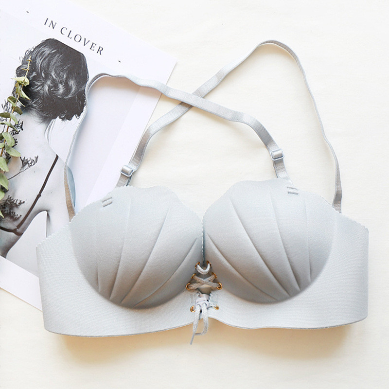 Fatimu Sexy One Piece õmblusteta rinnahoidja Mugav traadita seksikas pesu Naiste rinnahoidja Shell massaažipesu Naiste Super Push Up rinnahoidja